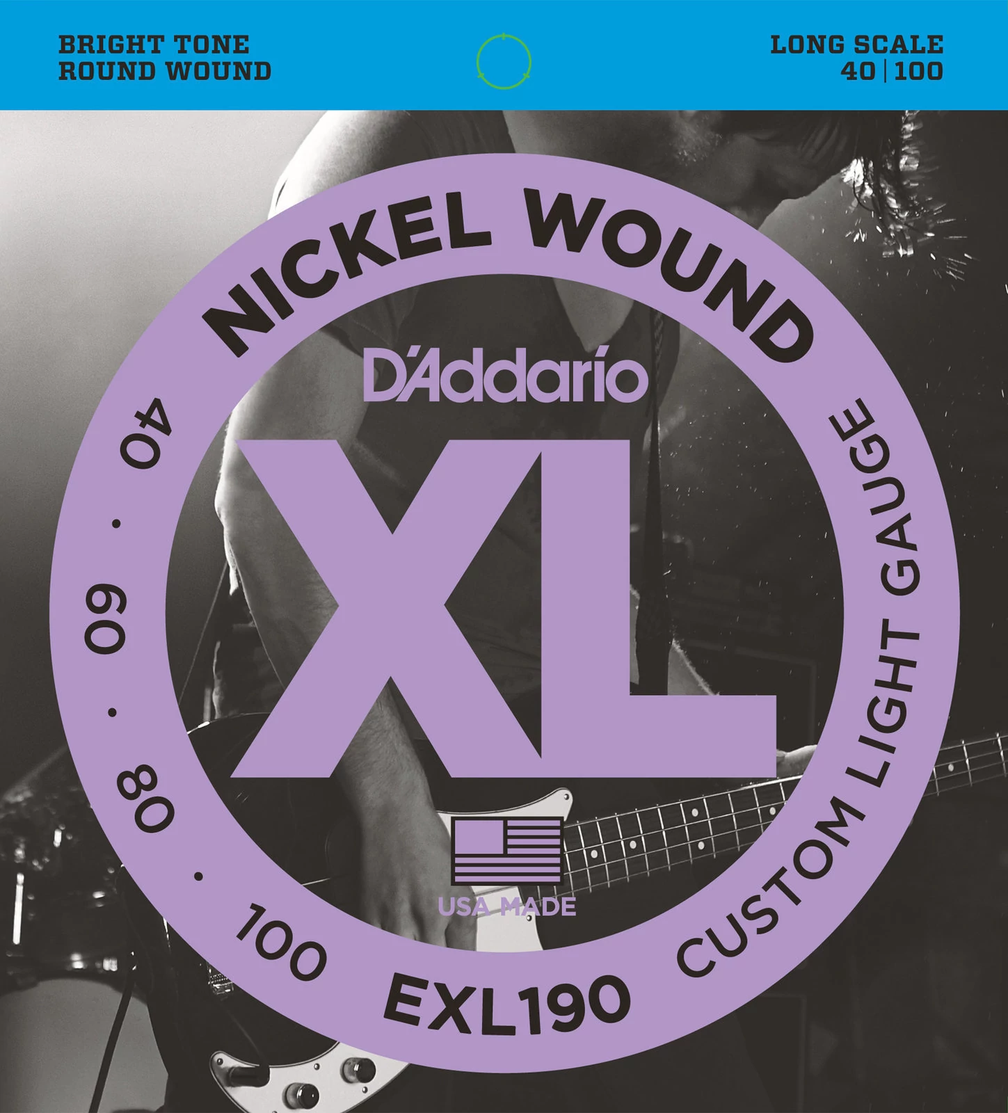 D'Addario EXL190 4 Super Extra 040-100 elektromos basszusgitár húr szett