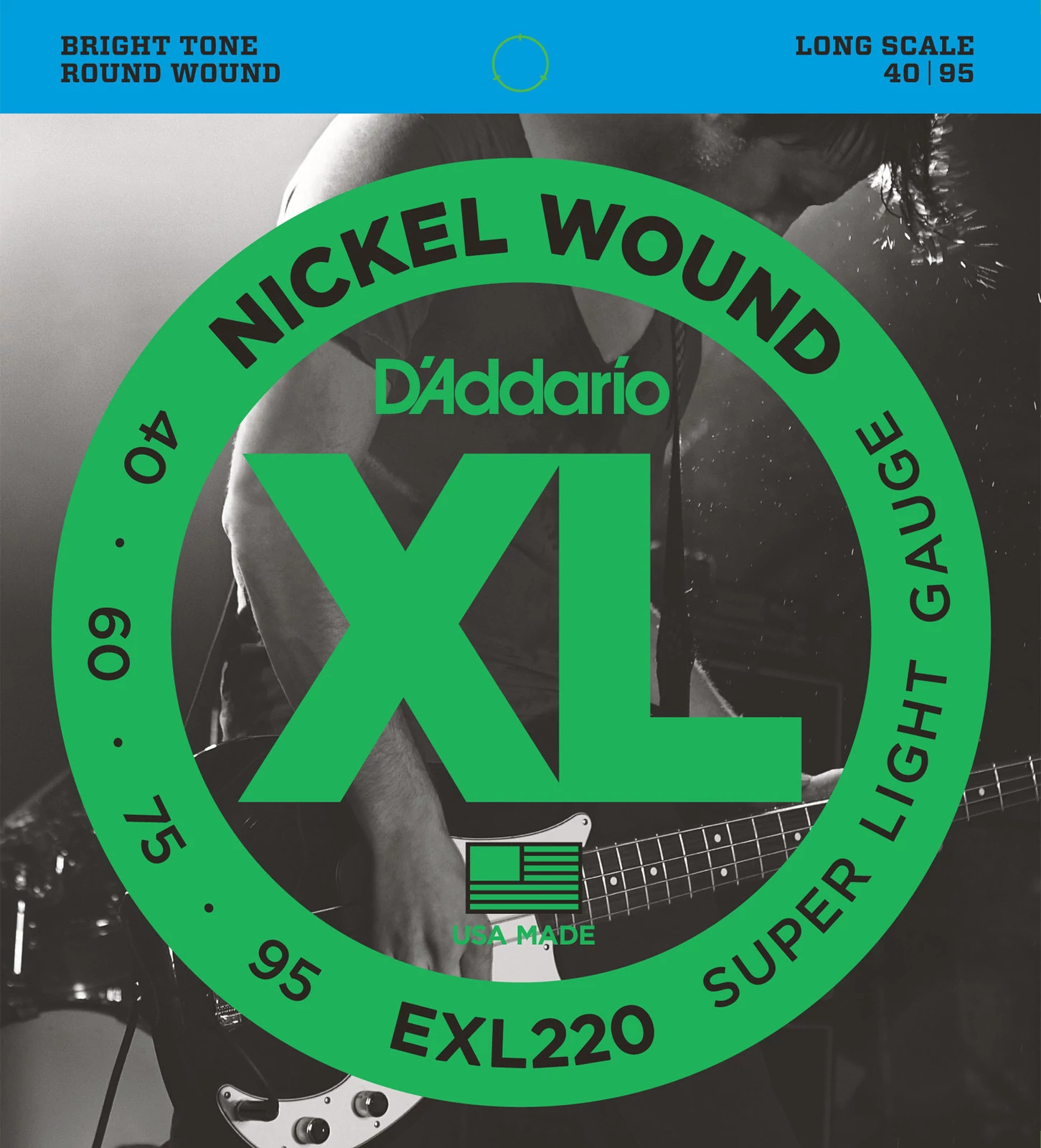 D'Addario EXL220 Nickelplated Steel Round Wound 40-95 basszusgitár húr szett