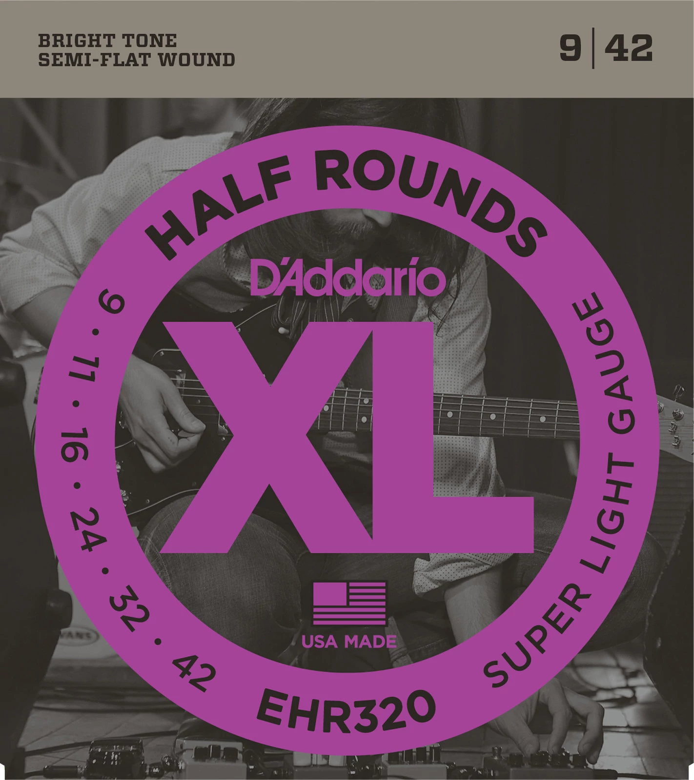 D'Addario EHR320 Super Light Half Rounds 009-045 elektromos gitárhúr szett