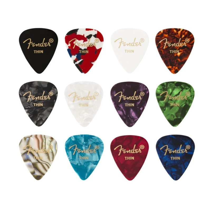 Fender 351 Shape Picks Thin vegyes színű 12db-os pengető szett