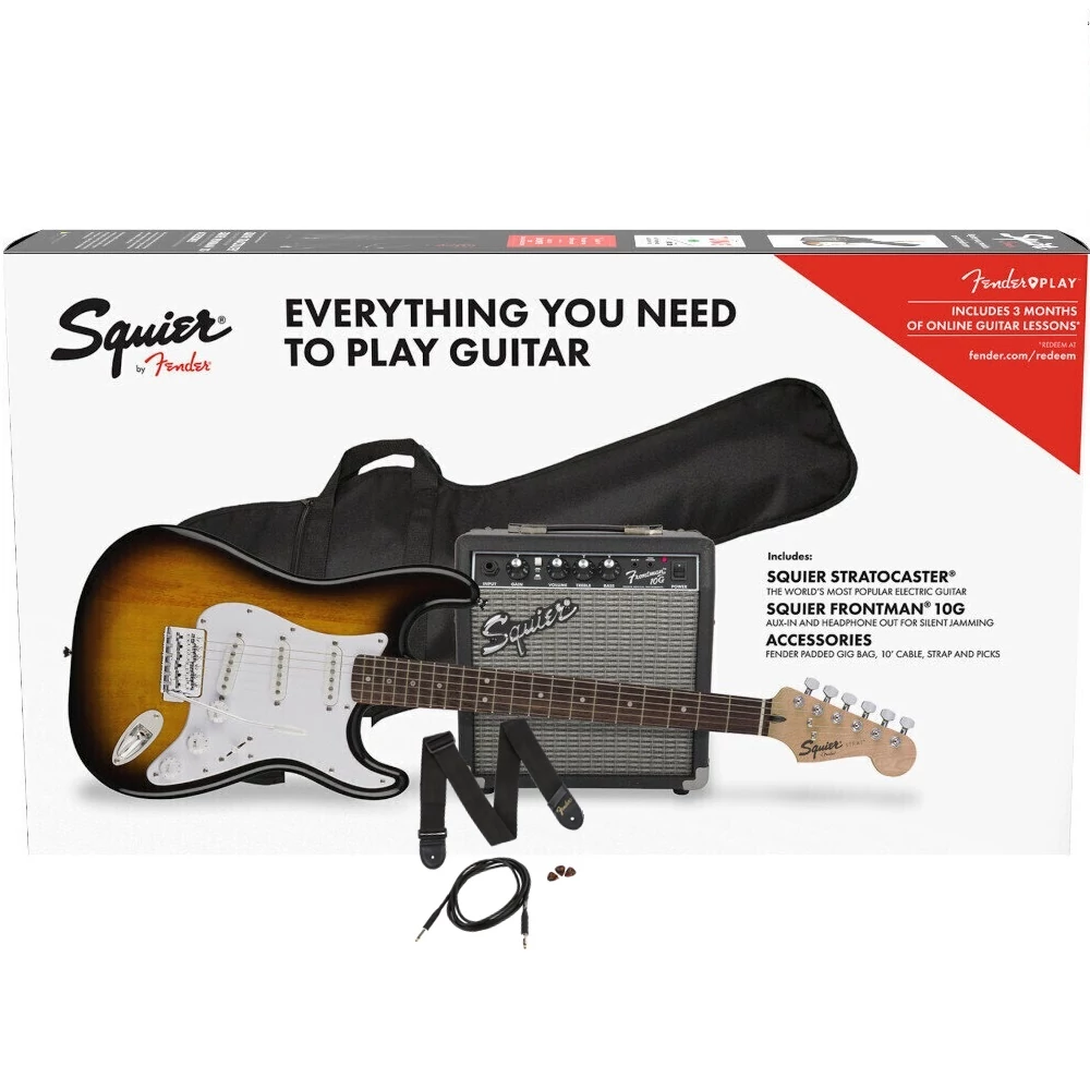 Fender Squier Stratocaster IL Brown Sunburst szett