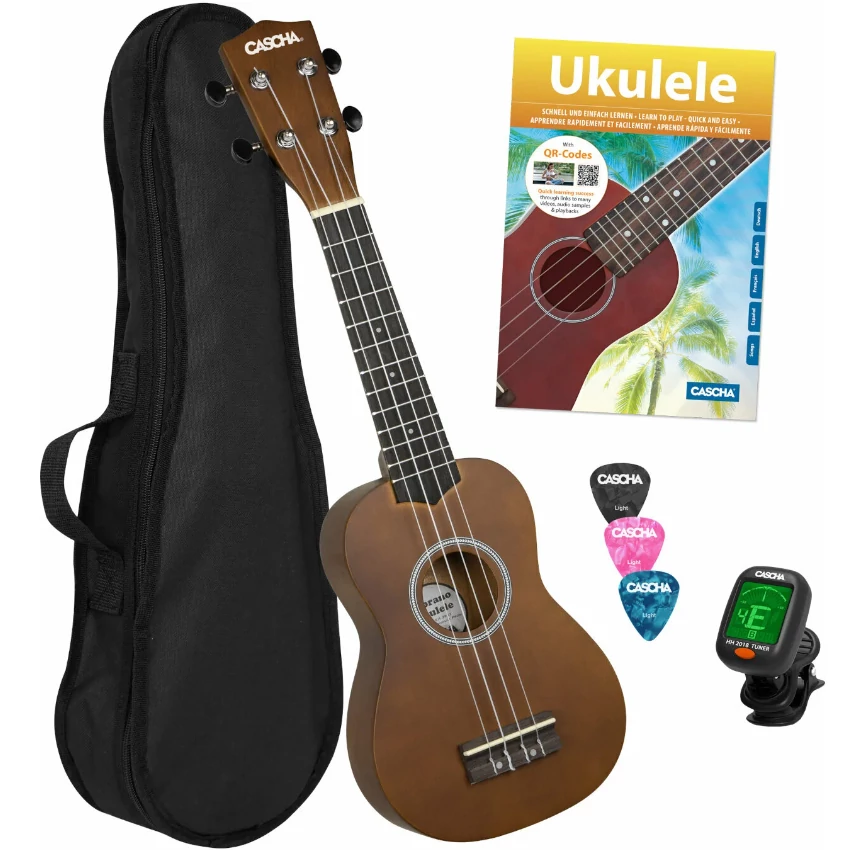 Cascha HH 3956 GB Natural szoprán ukulele szett