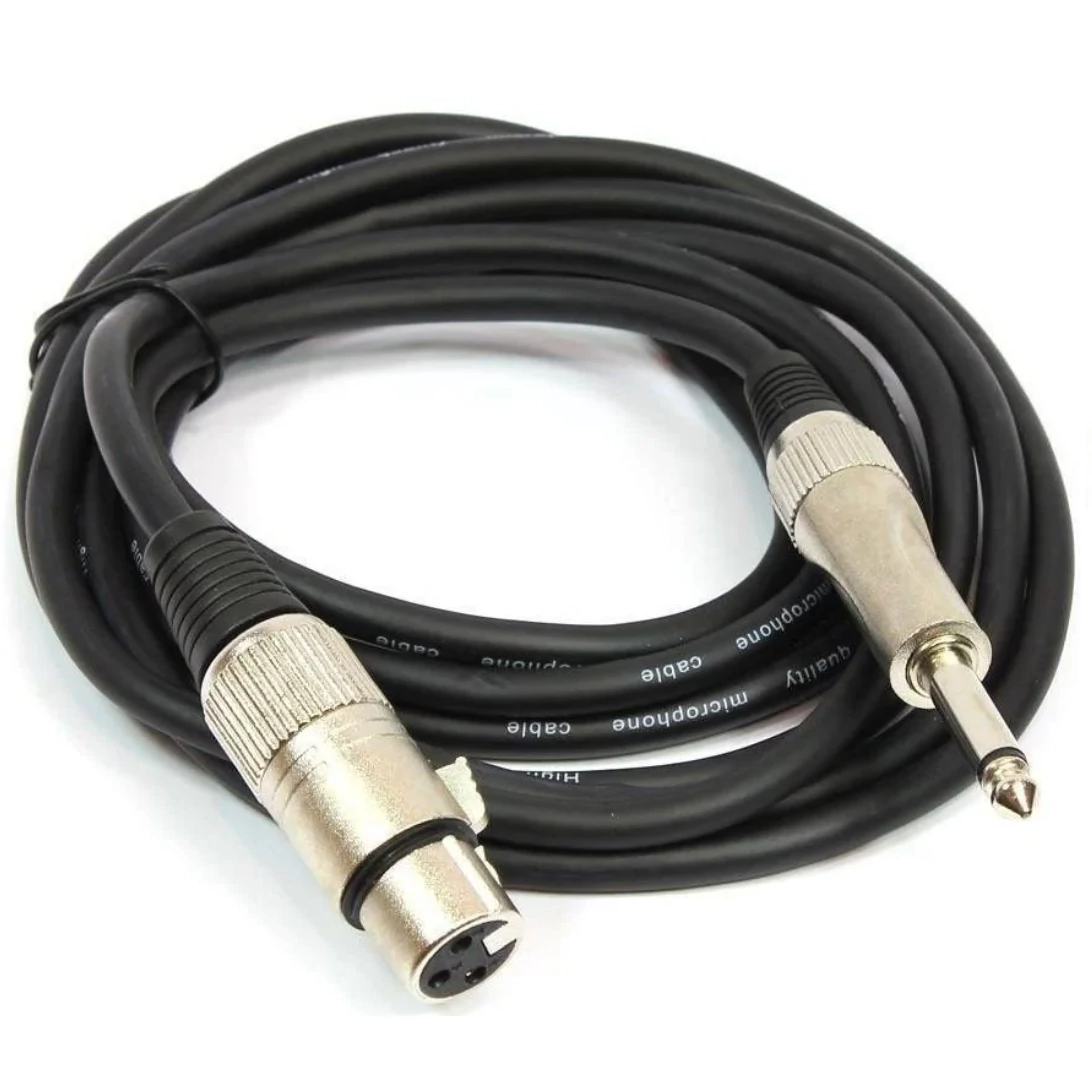 Lewitz MIC 060-3M Fekete XLR mama - 6,3 Jack mikrofonkábel 3 m