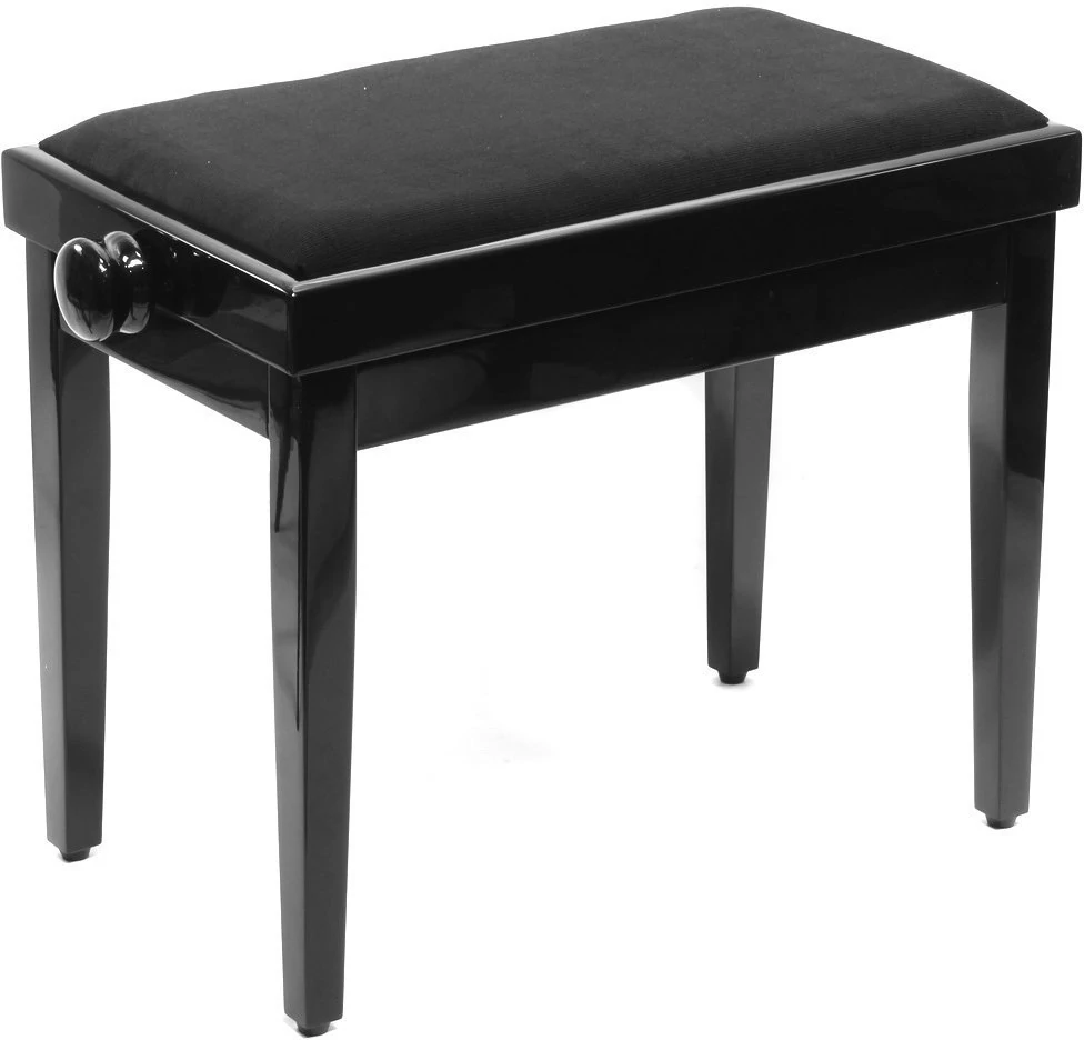 Pianonova SG 801 B állítható magasság 46-59 cm Fekete bársony- fényes fekete felületű zongorapad