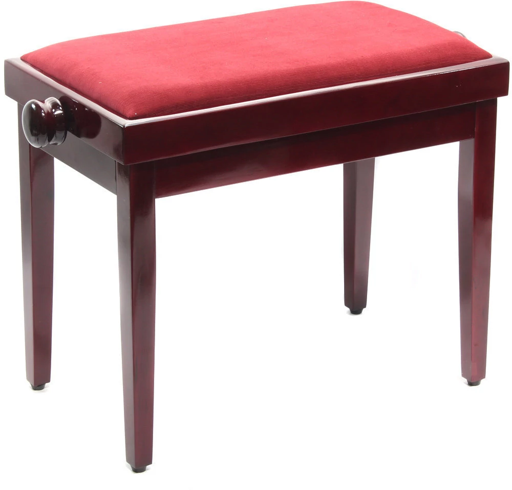 Pianonova SG-801 M állítható magasság 46-59 cm piros bársony - mahagóni felületű zongorapad