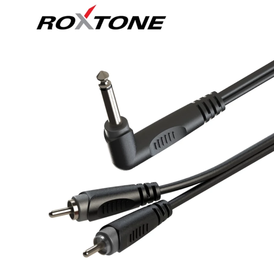 Roxtone RAYC120AL5 6,3 mono pipa jack - 2xRCA kábel 5m