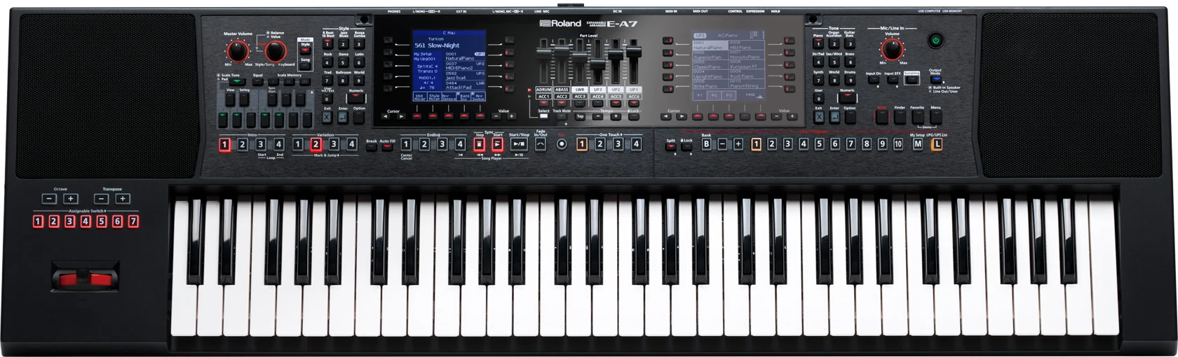 Roland E-A7 bővíthető billentésérzékeny kíséretautomatikás szintetizátor