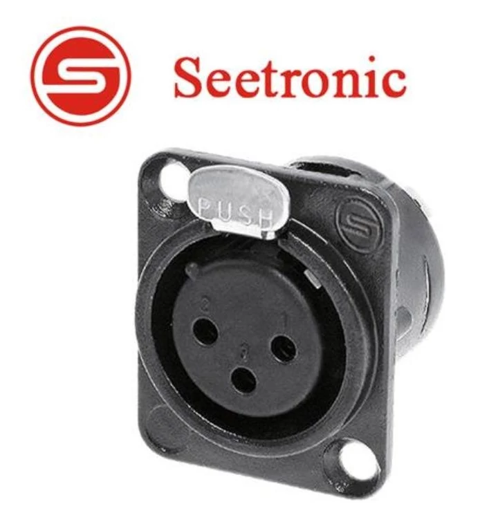 Seetronic MK3F2C-B XLR mama, szerelhető, 3 pólusú, (fekete)