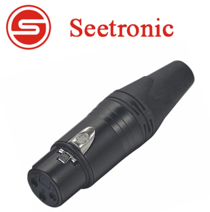 Seetronic SC3FXX-BG XLR lengő mama csatlakozó, 3 pólusú, (fekete, aranyozott érinkezővel)