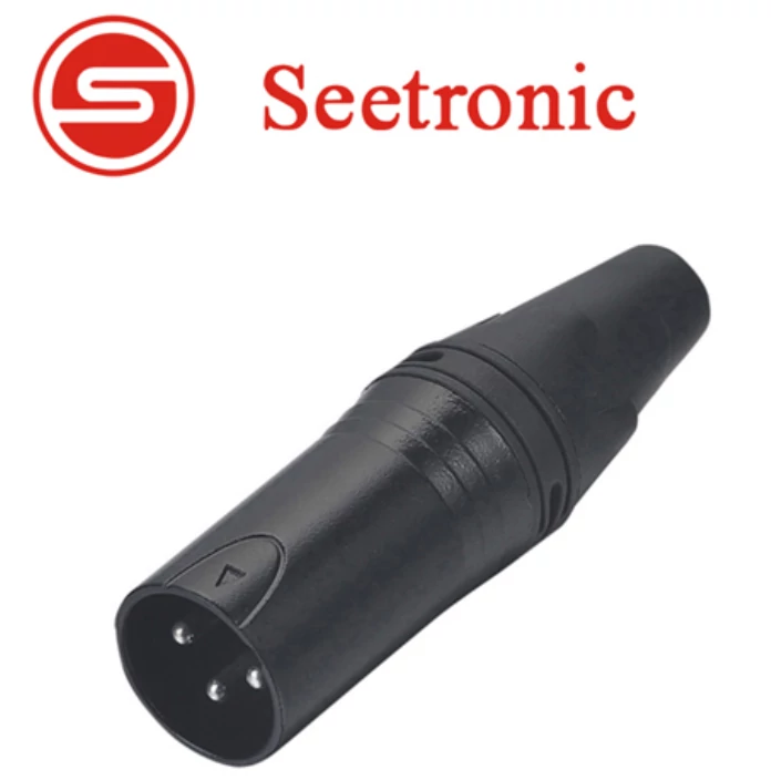 Seetronic SC3MXX-B XLR lengő papa csatlakozó, 3 pólusú, (fekete)