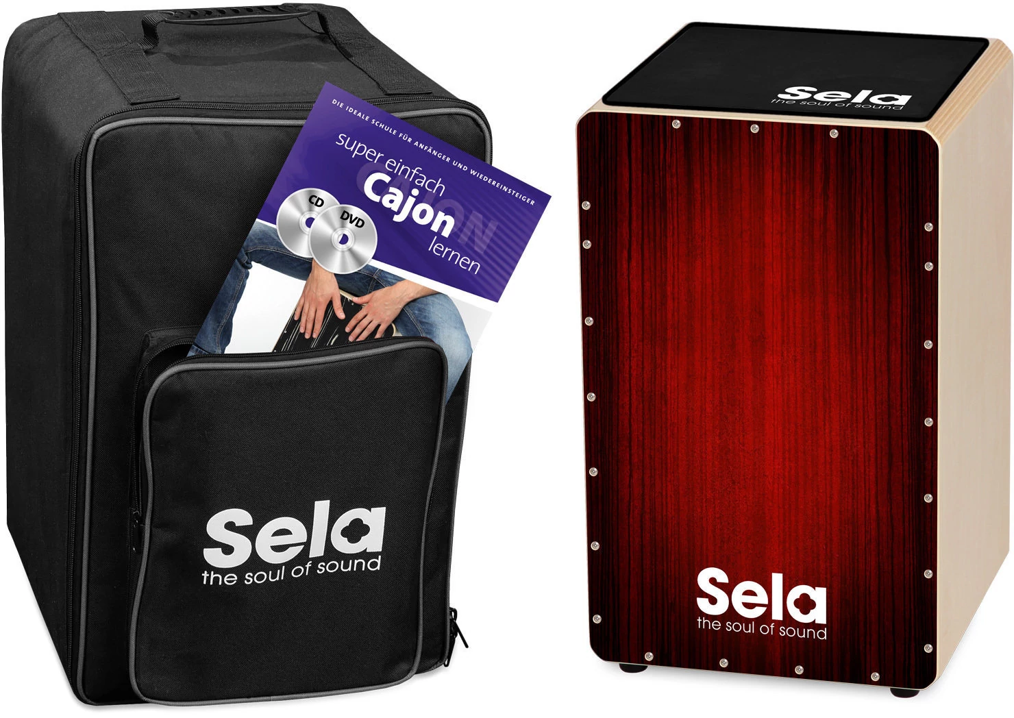 Sela SE 060 Varios Cajon Bundle Red ütőhangszer szett: Cajon