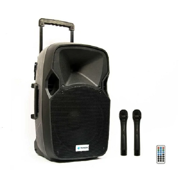 Thunder Audio ACCU12 600W 2xMik + MP3 + Bluetooth + FM akkumulátoros hordozható hangfal
