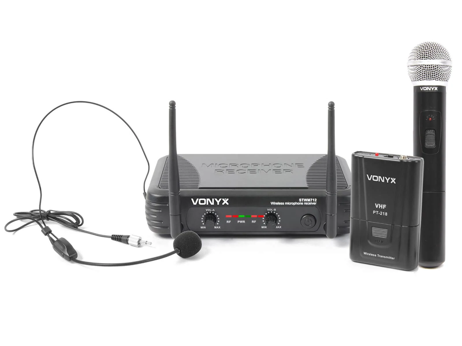 Vonyx STWM-712C VHF vezeték nélküli mikrofon szett (1 db KÉZI + 1 db FEJMIKROFON)